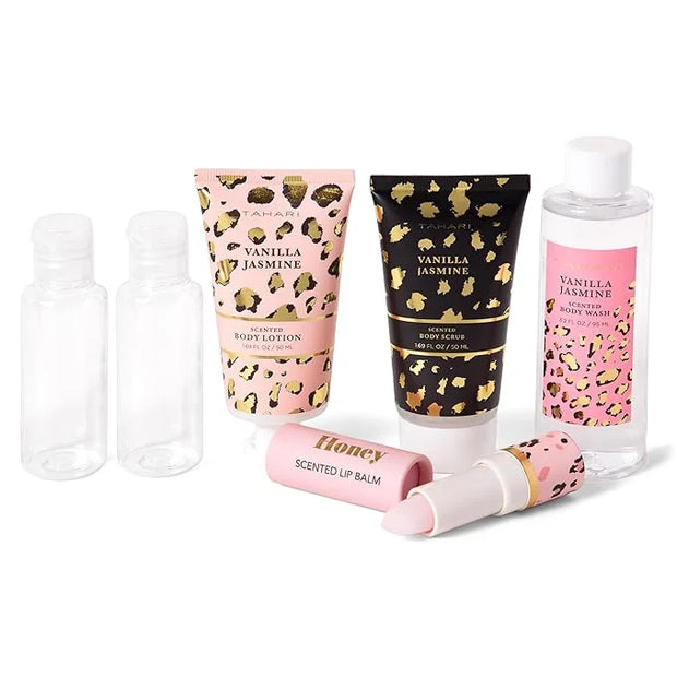 Tahari Vanilla Jasmine Spa Gift Set for Women – Luxurious Bath Kit with Body Lotion, Body Scrub, Body Wash & Lip Balm with...