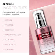 Azure Cosmetics Retinol & Peptides Lifting Eye Serum - Anti Aging, De-Puffing & Revitalizing Dark Circle Corrector - Reduc...