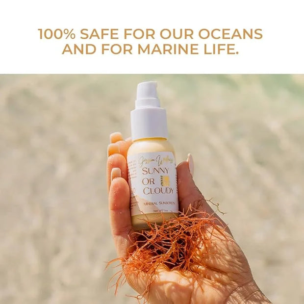 Jessica Wellness Mineral Sunscreen + Hydrating Serum with Broad Spectrum SPF 30 & Antioxidants, Oil-Free, Fragrance Free, ...