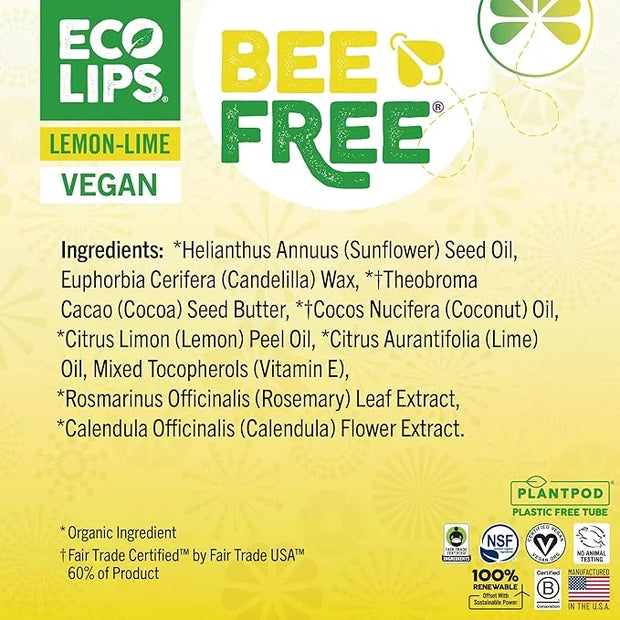 Vegan Lip Balm Lemon Lime Flavor