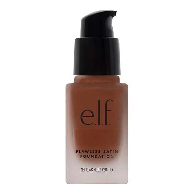 e.l.f. Flawless Satin Foundation, Lightweight & Medium Coverage, Semi-Matte Finish, Vegan & Cruelty-Free, Truffle, 0.68 Fl...