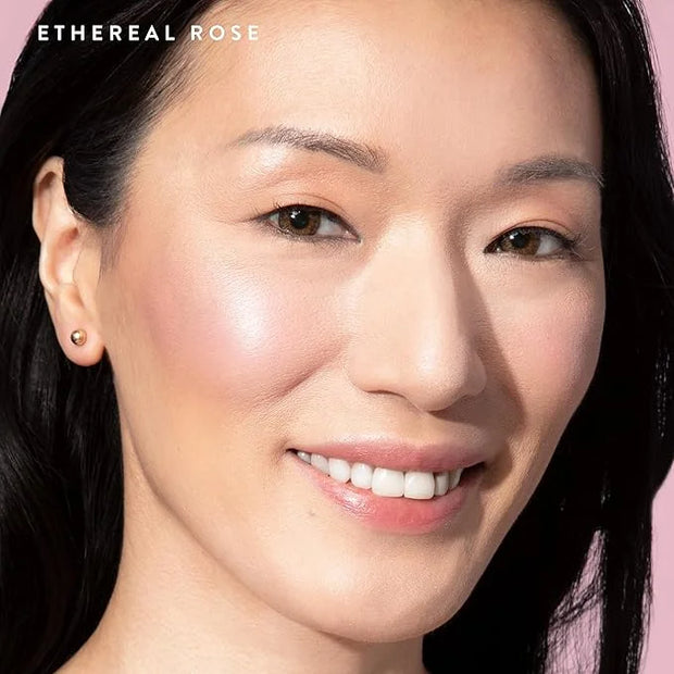 LAURA GELLER NEW YORK Baked Blush-n-Brighten Marbleized Blush + Angled Brush (04 Ethereal Rose, 47mm) - Product Image
