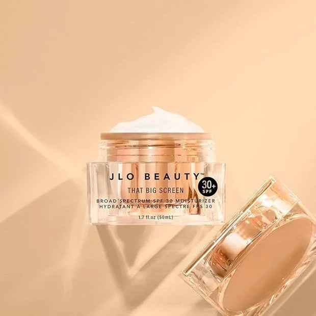 JLO Beauty That Big Screen Broad Spectrum SPF 30 Face Moisturizer, Hydrates, Protects, Luminizes, Lightweight Hyaluronic A...