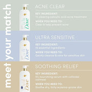 Dove Fragrance Free Body Wash Ultra Sensitive Gentle all-over cleanse 10 essential ingredients 18.5 oz - Product Image
