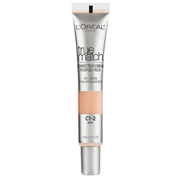 L'Oreal Paris True Match Eye Cream in a Concealer, 0.5% hyaluronic acid, Fair C1-2, 0.4 fl. oz. - Product Image