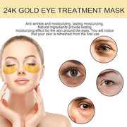 24K Gold Under Eye Patches - Hydrating Anti-Wrinkle Masks with Hyaluronic Acid, Vitamin C - Reduce Dark Circles, Puffiness...