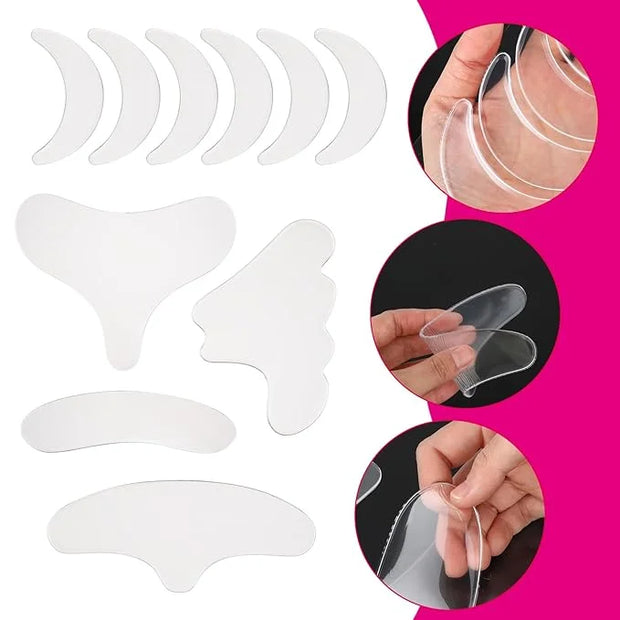 11 PCS Reusable Wrinkle Patches, Silicone Patches for Wrinkles, Forehead Wrinkle Patches to Reduce Fine Wrinkles Smile Nec...