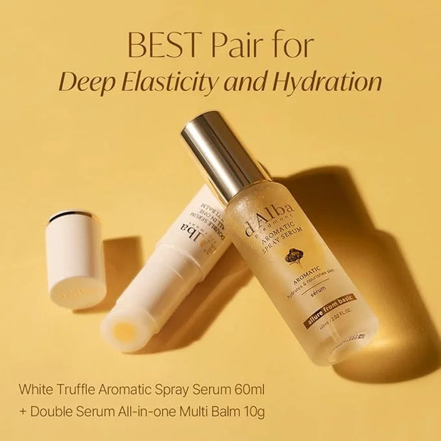d'alba Piedmont White Truffle Vegan Holiday Gift Set, First Aromatic Spray Serum & All In One Multi Balm, Suitable for All...