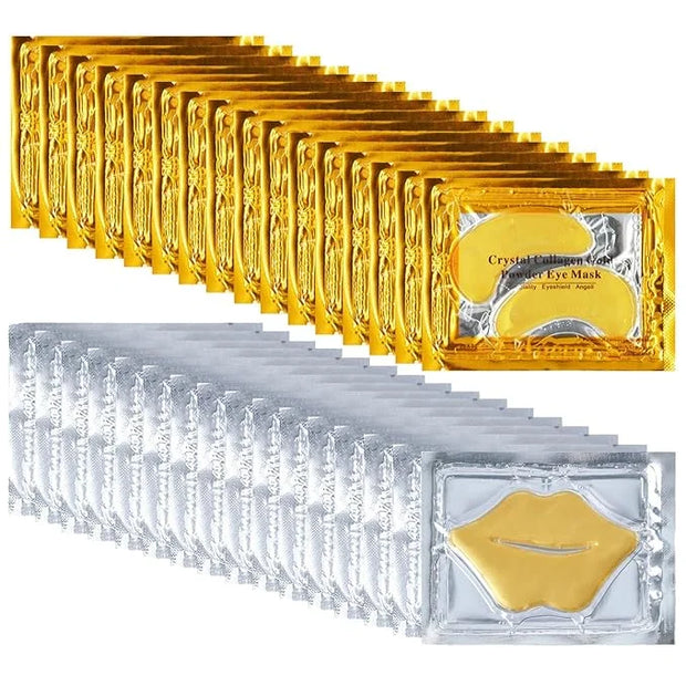 32 Pairs Eye Masks & Lip Mask, 24K Collagen Under Eye Patches for Dark Circles and Puffy Eyes, Reduce Lip Wrinkles, Anti C...