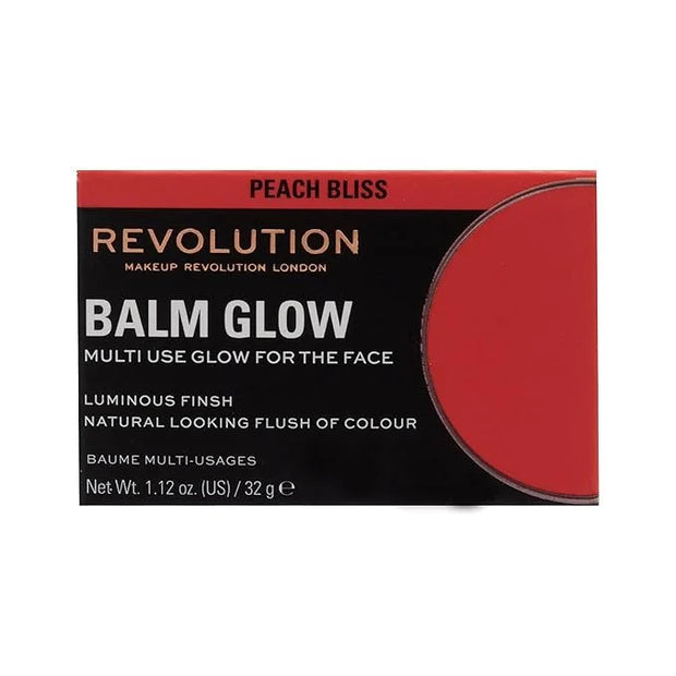 Revolution, Balm Glow, Multi-Use Balm for Cheeks, Eyes & Lips, Buildable Formula, Dewy Finish, Peach Bliss, 1.12 Oz. - Pro...