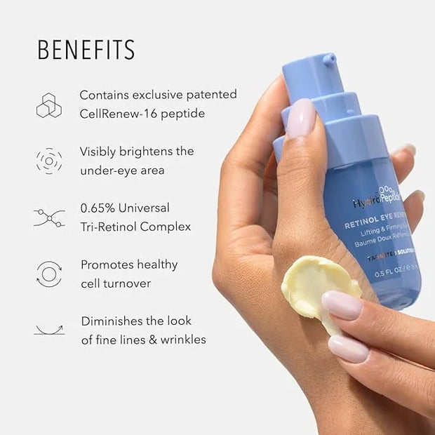 HydroPeptide Retinol Eye Renewal Lifting & Firming Eye Balm with 0.65% Universal Tri-Retinol Complex Peptide Solution, 0.5...