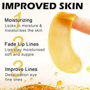 30 PCS Lip Mask Under Eye Mask 24K Gold Eye Mask,Moisturizing Nourishing Lip Mask for Dry Lips,Eye Patches for Puffy Eyes ...