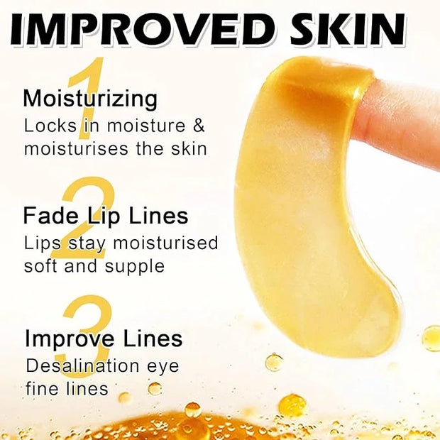 30 PCS Lip Mask Under Eye Mask 24K Gold Eye Mask,Moisturizing Nourishing Lip Mask for Dry Lips,Eye Patches for Puffy Eyes ...