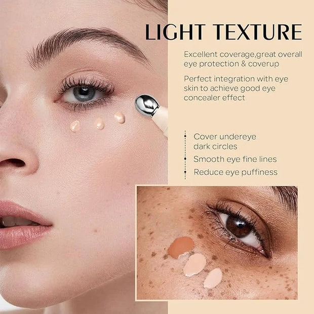 Mineral Sunscreen Eye Cream, 3-in-1 Anti-Aging Sunscreen Under Eye Treatment Cream, SPF 35, Mineral Concealer for Smooth E...