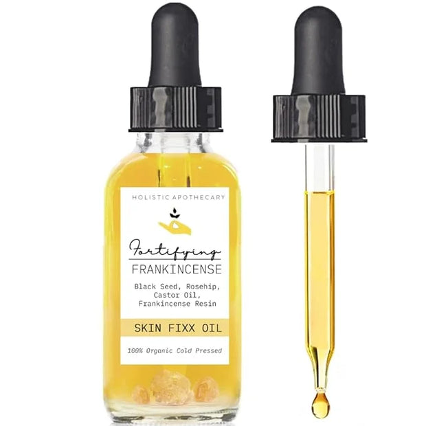 Fortifying Frankincense Resin Infused 100% Organic Black Seed, Rosehip & Castor Oils for Face Miracle Anti-Aging Facial Mo...