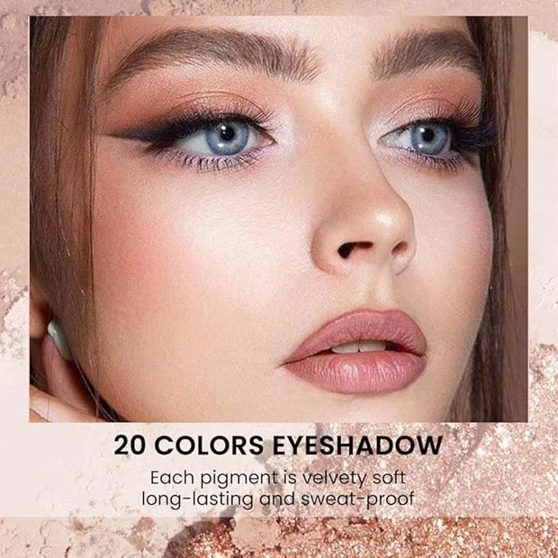 20Colors Nude Pink Brown Basics Matte Eyeshadow Palette,Eye Shadow Travel Makeup Palette all in one Long Lasting Waterproo...