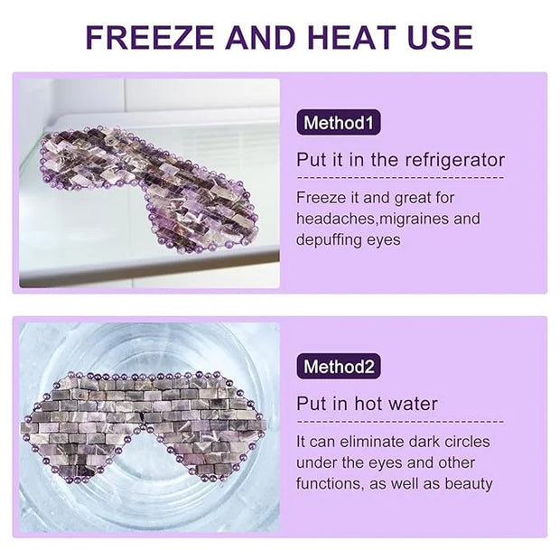gemshan Jade Eye Mask, Amethyst Crystal Mask,Gemstone Eye Mask Anti Aging Therapy Hot or Cold Using (#2-Amethyst) - Produc...