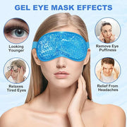 2Pack Cold Cooling Eye Mask, Reusable Hot Colder Therapy Gel Bead with Plush Backing for Puffiness Migraine Stress Relief ...