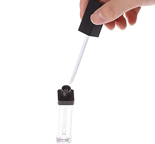 10 Pcs 7.5ml Square Clear Plastic Lip Gloss Tubes Vials with Mirror LED Light Lip Glaze Tube Bottles Empty Refillable Make...