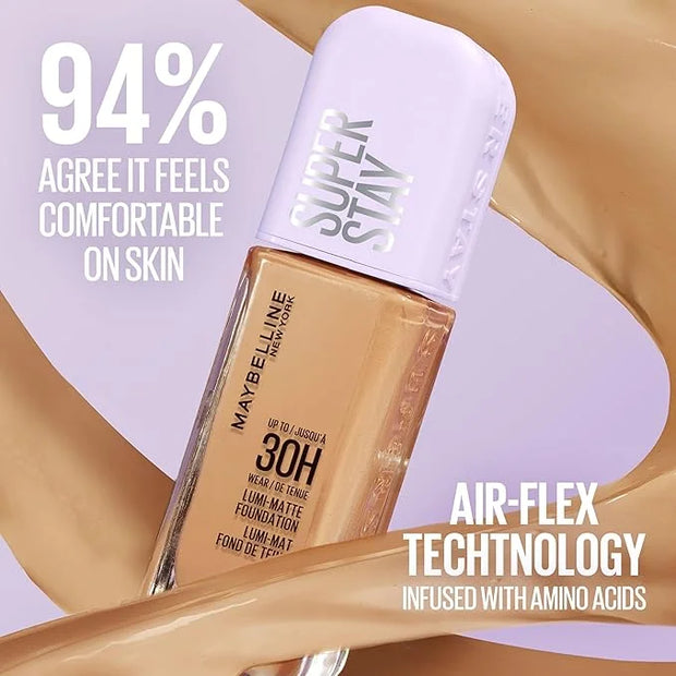 Maybelline Super Stay Lumi-Matte Foundation, Lightweight and Buildable Full Coverage Foundation Makeup For Up To 30HR Wear...