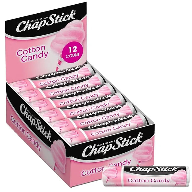 ChapStick Lip Moisturizer, Cotton Candy, 12-Pack – Limited Edition Bulk Lip Balm, Fun & Yummy, 0.15 Oz Ea - Product Image