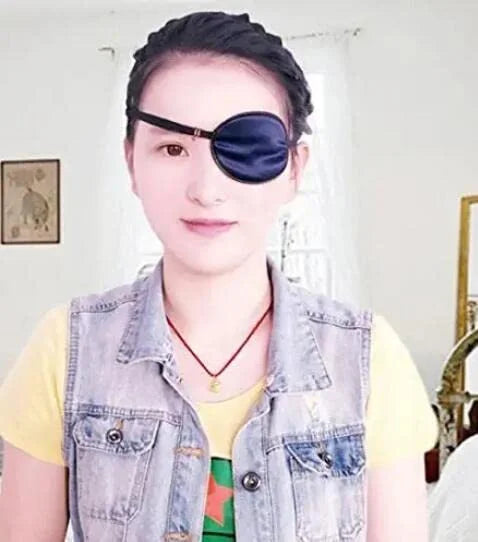 Adults Eye Patch Silk Single Eye Mask Amblyopia Corrected Visual Acuity Recovery Eye Patch Patch for Lazy Eye (Purple) - P...