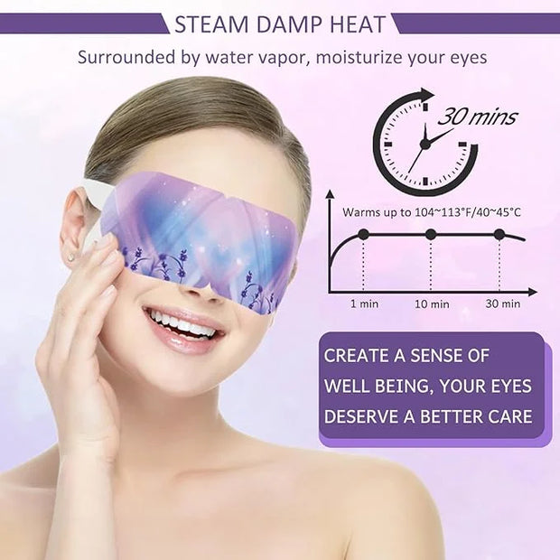Scienbeauty Steam Eye Mask 20 Packs Lavender Heated Eye Mask Disposable Warm Eye Compress for Dry Eyes,Self Heating Moist ...