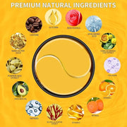 24K Gold Eye Masks for Dark Circles and Puffiness 70PCS, Under Eye Patches for Puffy Eyes Treatment, Under Eye Mask w/Caff...