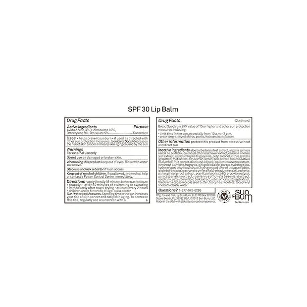 Sun Bum SPF 30 Sunscreen Coconut Lip Balm - Moisturizing Aloe Vera and Vitamin E - Vegan and Cruelty Free - Broad Spectrum...