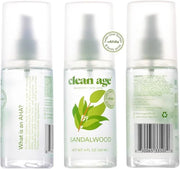 Aluminum Free Deodorant & Body Spray for Whole Body - Sandalwood 4oz (2 Pack) Clean Deodorant and Body Spray for Teen Boys...