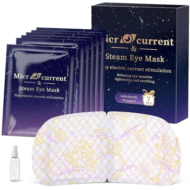 Microcurrent Steam Eye Mask, Self Heated Warm Compress For Fast Relief 7Pcs - Product Image