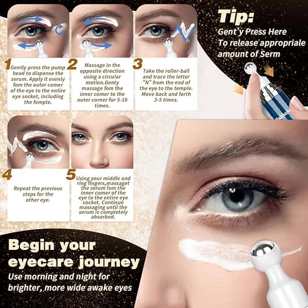 Caffeine Eye Cream and 24K Gold Eye Mask (20 pcs): Under Eye Serum for Dark Circles and Puffiness Eye Care Eye Serum Anti ...