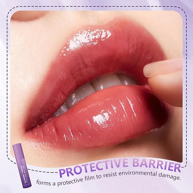 2Pcs Lip Plumper + Hydrator Lip Balm,Instant Volumizing Gloss with Hyaluronic Acid & Anti-Aging Ingredients,High-Shine Moi...