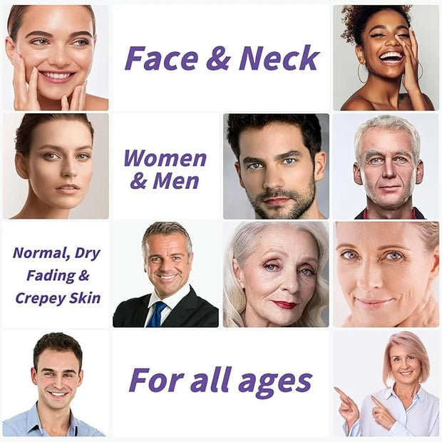 Unes Neck Firming Cream for Women & Men, Day & Night Face Moisturizer Cream for Hydration and Anti-Aging, Deep Tighten and...