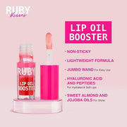 Ruby Kisses Lip Oil Booster, Hydrating Lip Gloss with Nourishing Natural Oil Blend, Jumbo Wand for Easy Application, Non-S...