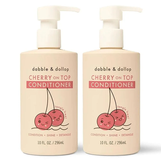 Dabble & Dollop Cherry on Top Conditioner - Natural Shine & Detangler for Kids, 100% USA-made, Paraben & Sulfate Free, Veg...