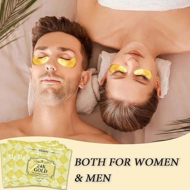 30 Pairs 24K Gold Eye Masks, Collagen Eye Patches for Puffy Eyes and Dark Circles Treatments, Reduce Undereye Bags,Wrinkle...