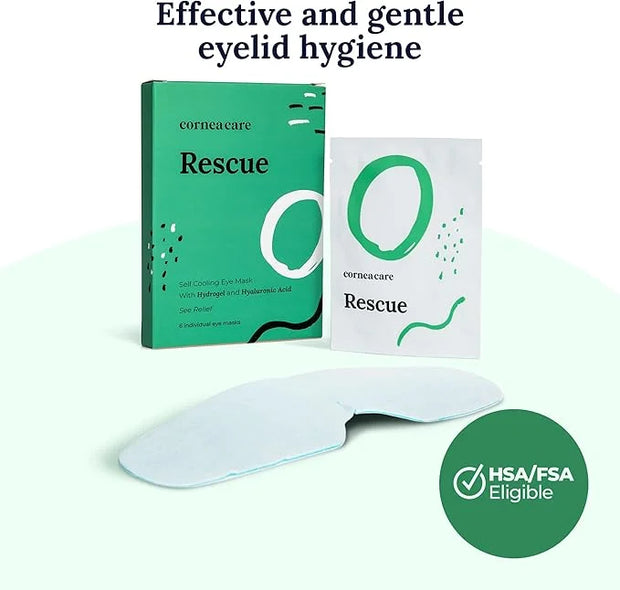 Rescue: Hydrogel Self Cooling Compress | Cold Eye Masks for Puffy Eyes | Self Cooling Eye Compress for Fast Relief | Trave...