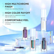 MAKI YIKA Glitter Eyeshadow Silver Multichrome Eyeshadows Long Lasting, Metallic Chameleon Eye Shadow Smudgeproof Holograp...