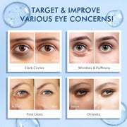 5% Caffeine Eye Serum, Under Eye Roller Cream for Dark Circles, Puffiness, Bags Under Eyes - 360° Massage Ball Cream for W...