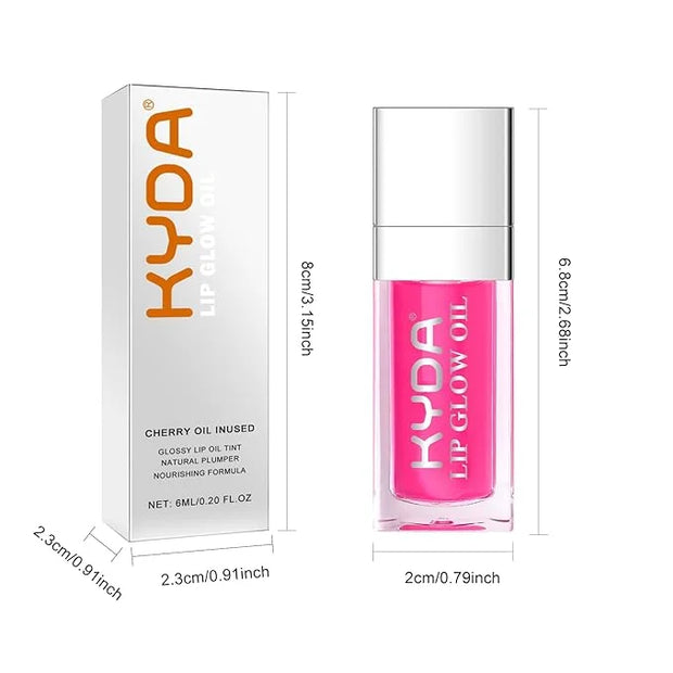 KYDA Hydrating Lip Glow Oil, Moisturizing Lip Oil, Glossy Transparent Plumping Lip Gloss, Tinted Lip Oil for Lip Care and ...