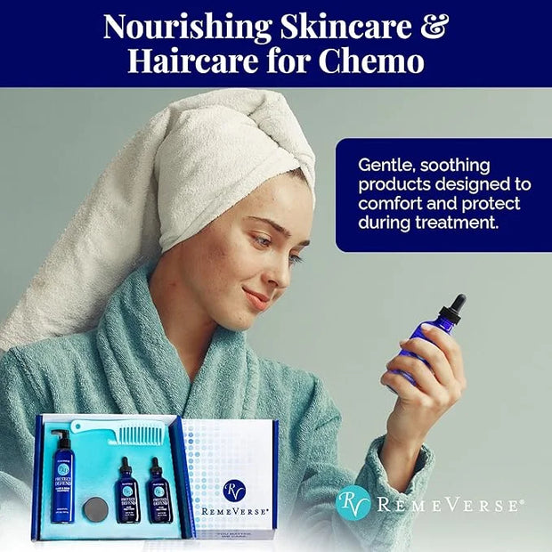 RemeVerse Chemo Care Kit - 6-Piece Clinically-Based Skincare and Haircare Set for Chemotherapy Patients, Featuring Hair Se...