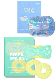 I DEW CARE Hydrogel Eye Patch - Starlit Kitten, 5 EA + Face Wash Headband & Scrunchie Set - Perfect Spa Pair, 1 Count Bund...