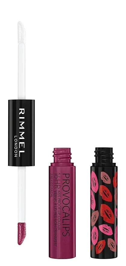 Rimmel London Provocalips 16hr Kiss-Proof Lip Color - Two-Step Liquid Lipstick to Lock in Color and Shine - 230 Kiss Fatal...