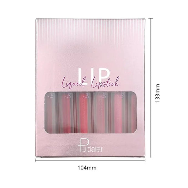 Glitter Lipgloss Set with Gift Box, 6 Colors Glitter