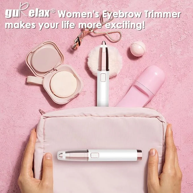 gurelax Eyebrow Trimmer for Women,Electric Eyebrow Hair Remover, Painless Brow Razor Shaper with LED Light, USB Rechargeab...