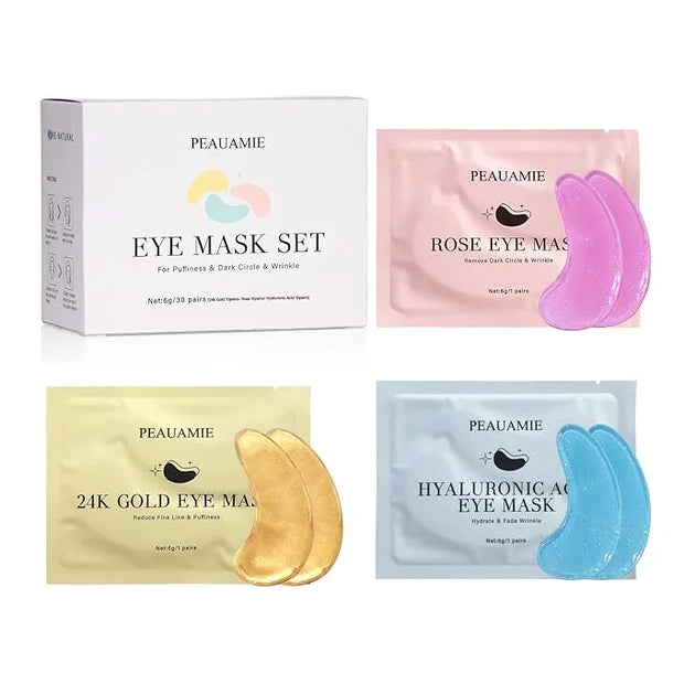 Under Eye Patches Gold and Hyaluronic Acid for puffy eyes,Rose Eye Masks for Dark Circles and Puffiness skin care Smooth W...