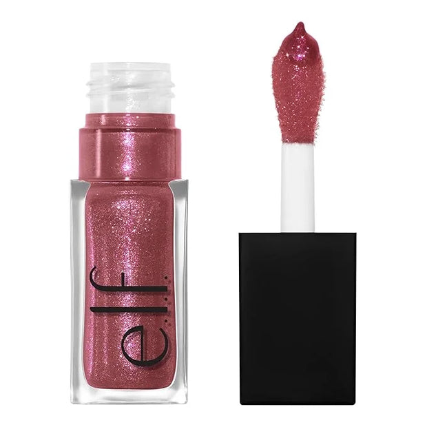 e.l.f. Glow Reviver Lip Oil, Nourishing and Hydrating with High-Shine Glimmer Finish & Sheer Wash Of Color, Minty Scent, N...