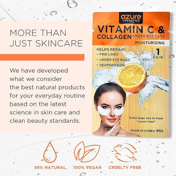 Azure Cosmetics Anti-Aging Under Eye Mask - 5 Pairs, Reduces Fine Lines, Wrinkles, Dark Circles & Puffiness, Skin Care Mad...