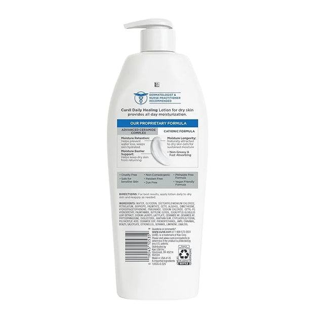 Curel Daily Healing Body Lotion for Dry Skin, Hydrating Body Lotion with Advanced Ceramides Complex, Dermatologist Recomme...